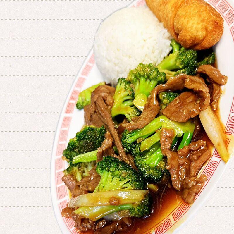 E. BEEF WITH BROCCOLI